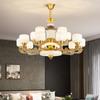 Nuevo Candelabro de Jade de Cobre Puro Estilo Chino Lámparas Domésticas para Sala de Estar Dormitorio Edificio de Recambio Villa Vestíbulo Lámpara de Piedra