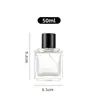 Frasco de Perfume Branco Cristal Transparente 50ml100ml Frasco de Vidro com Spray Quadrado para Engarrafamento de Cosméticos Atacado