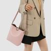 Bolsa de mão de alta qualidade da moda feminina, nova, estilosa, de cor sólida, combinando, bolsa de balde, simples, moderna, bolsa de ombro transversal