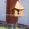 Alimentador de pájaros para casa rústica simple nuevo transfronterizo, tapón de suelo, decoración de paisaje, casa con portavelas hueco, colgante de casa de metal