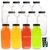 Garrafa de Vidro Amazon 16oz para Chá com Leite Café Suco de Frutas e Vegetais Transparente Selada Copo de Água de Vidro