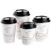 Copo de papel descartável para milk tea 8/12/14/16 oz copo de café subway copo de papel para bebidas com tampa frete grátis