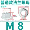 Porca sextavada com flange galvanizada Grau 8 GB6177 porca autotravante com dentes travamento 3cm 4M5 média 6 lados 10 dentes finos 12