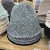 Chapéu de balde de malha de lã de cor mista estilo cashmere estilo japonês feminino outono e inverno quente rosto-olhando pequeno chapéu de bacia em forma de sino