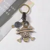 Estilo Europeo y Americano Retro Tejido Aleación Calavera Metal Llavero Punk Cuero Colgante Regalo para Pareja Joyería Creativa