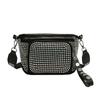 Bolso Bandolera Simple Transfronterizo para Mujer Estilo Nuevo Moda Simple Bolso Dumpling Estilo Femenino Incrustado de Diamantes Moderno Versátil Bolso de PU