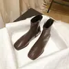 Botines de tacón grueso estilo francés para mujer, nuevo modelo otoño 2026, botines Chelsea Martin de alta gama, botines elásticos ajustados de tacón alto