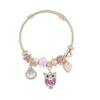 Pulseira Panjiadora de Liga Prata DIY Nova Transfronteiriça Moda Personalidade Versátil Diamante Ajustável Pulseira de Casal