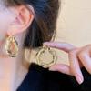 Pendientes de alta calidad personalizados de estilo europeo y americano, pendientes de giro dorado, estilo antiguo medio, pendientes de estilo occidental en forma de C, pendientes femeninos al por mayor