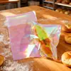 Saco de Embalagem para Material da Comic Con, Saco Selante Auto Adesivo de Doces Laser Arco-Íris, Saco Transparente para Joias, Saco para Armazenamento de Pins