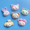 Novos acessórios de resina com cabeça de animal fofo de desenho animado, acessórios de cabelo com cola de creme, material para caneca, papelaria, capa de celular DIY, pacote de materiais