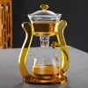 Juego de Té Semiacuático de Vidrio para Hombre Perezoso Fabricante de Té Kung Fu Tetera Taza Lámpara de Palacio Celebridad de Internet Fabricante de Té para el Hogar