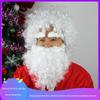 Conjunto de Três Peças Papai Noel Fantasia Peruca + Barba + Sobrancelha Peruca Branca Floco de Neve Cosplay