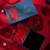 Yongsheng caja de regalo de flor rosa collar anillo de alta gama caja de embalaje de joyería tarjeta de felicitación con letras entrega de una sola pieza