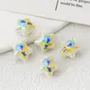 Impresión de Color Sólido 1.8 Superficie del Tambor Estrella de Cinco Puntas Bolígrafo con Cuentas Accesorios Llavero para Teléfono Móvil Cadena para Bolso Accesorios de Joyería Hechos a Mano DIY