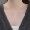 Collar Elegante de Plata Pura S999 con Corazón Mobius y Circonita, Cadena Delicada y Sofisticada para Clavícula para Mujeres, Disponible para Venta al por Mayor