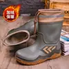 Zapatos impermeables de moda transfronterizos hasta la pantorrilla con cordón elástico, botas de lluvia para hombres, repartidores, ropa para exteriores, pesca, botas de lluvia antideslizantes