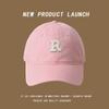 Gorra de Béisbol Estilo Americano Simple Letra R Etiqueta para Mujer Hombre Verano Combinación Total Moda Calle para Fashionistas Cara Pequeña Cabeza Grande
