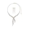 Aretes Colgantes con Borla en Forma de Gota de Agua Incrustada de Diamantes Estilo Francés Retro Palacio Cadena para Clavícula Lujo Accesible Traje de Alta Gama para Mujer