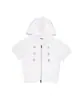 Sudadera con Capucha de Estilo Nuevo Primavera 2026 para Mujer, Manga Corta, Doble Botonadura, Cremallera, Cárdigan, Color Puro, Chaqueta Casual, Top