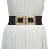 Cinto Feminino Novo de Outono e Inverno Fivela Quadrada de Metal Decorativo Elástico de Cintura Elástico Pequeno Cinto com Casaco em Estoque