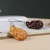 Colgante de Talla de Sándalo de Zorro de Nueve Colas Estilo Retro Literario Llavero Cadena de Teléfono Móvil Joyería para Parejas Regalo