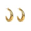 Pendientes de acero inoxidable UILZ con diseño de C para llevar por delante y por detrás en Amazon, joyería de tendencia simple, de lujo ligero, de alta gama y exquisita para mujer