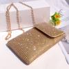 Bolso para Teléfono Móvil con Pedrería Transfronterizo para Mujer, Billetera tipo Cartera Cruzada Versátil y Elegante, Bolso de Hombro con Cadena Nuevo, Bolso de Alta Gama con Pedrería