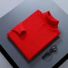Suéter de punto de cuello alto para hombre Otoño e Invierno Color Sólido Jersey Talla Grande Holgado Camisa Base Manga Larga Simple Interior Otoño e Invierno