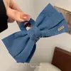 Grampo de Cabelo de Tecido Jeans Moda Feminina Presilha de Laço Acessório de Cabelo Grampo de Cabelo Traseiro Grande Grampo de Tubarão Grampo de Cabelo