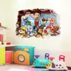 Pegatinas de Pared Infantiles Transfronterizas de Comercio Exterior Pegatinas Autoadhesivas de Decoración para Habitación Infantil de Dibujos Animados 3D Patrulla Canina