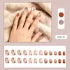 Manicura Degradada Dorado Rosa Dorado Foil Uñas Cortas Estilo Lujo Suave Accesible Uñas Portátiles Uñas Planas 24 Piezas Parches de Uñas Postizas