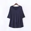 Camiseta de manga holgada para mujer talla grande adelgazante estilo coreano primavera verano moda base de modal manga murciélago top casual