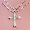 Collar con colgante de cruz de 46 cm y hueso de serpiente chapado en plata 925 de AliExpress, joyería europea y americana, disponible en stock.