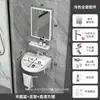 Suporte de Aço Inoxidável Lavatório Integrado Cerâmico Bacia Triangular Bacia Suspensão Bacia de Parede Banheiro de Apartamento Pequeno