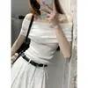 Una generación de chicas calientes de verano blusa de manga corta ajustada con hombros descubiertos, temperamento chic, camiseta corta para mujer