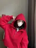 Moletom Gola Alta Meia Casual Estilo Feminino Outono Inverno Novo Casual com Forro de Lã Pulôver Top Jaqueta Curta com Meio Zíper