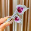 Broche de Coração Vermelho de Zircônia e Lírio Calla de Luxo Leve de Alta Qualidade, Brilhante Elegante, Pin de Flor da Moda para Casaco Terno, Pin de Flor Corsage Lote