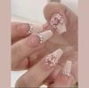 SP-107 método em pó diamante borboleta 10 peças de fototerapia mão- desgastado prego francês rosa bonito acabado nail art atacado