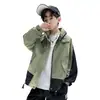 Ropa de Primavera para Niños Abrigo de Niño Primavera y Otoño Niños Medianos y Grandes Abrigo con Capucha Bloques de Color Chaqueta Ropa de Niño Guapo Casual
