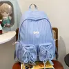 Mochila fresca con lazo de lunares, dulce y encantadora para niñas, adecuada para estudiantes para clases diarias y salidas