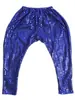 Traje de Rendimiento Traje de Escenario Pantalones Harem Elásticos con Lentejuelas Pantalones Lentejuelas Holgados Mismo Estilo para Niños y Niñas Pantalones de Rendimiento