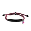 Pulseira de Corda de Mão Multicor Transfronteiriça Europeia e Americana Material em Branco Pronto para Uso Acessórios de Diamante Roxo Rosa Gravação Presente Pulseira de Aço Inoxidável