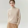 Suéter de Cashmere Feminino Baicaierong Outono/Inverno 2026 com Gola Meia Alta, Design Versátil, Tricô de Lã