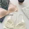 Lingerie Francesa Decote Profundo Sem Costura para Mulheres com Seios Pequenos Cetim Toque de Luxo Alças Finas Costas Bonitas Verão Sutiã Triângulo Fino