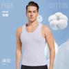 Camiseta Regata Masculina 100% Algodão com Elástico Esportiva Absorvente de Suor Toda em Algodão Roupa Íntima Branca Camiseta de Alça Fina para o Verão