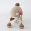 Bonito Sombrero de Doble Bola para Bebé Otoño e Invierno Cálido Grueso Tejido con Protección para Orejas para Niños y Niñas Sombrero de Lana a Prueba de Viento Moderno