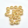 Miçangas Espaçadoras Color-Preserving de Ouro 18K 6mm Formato de Engrenagem Estéreo Miçangas Espaçadoras de Disco Voador Padrão Espiral Miçangas Planas Acessórios de Miçangas Artesanais DIY