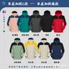 Jaqueta impermeável à prova de vento roupas de trabalho personalizadas três em um homens destacáveis bordados logotipo forrado de lã de inverno engrossado