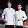 Ropa de Trabajo de Chef China de Cinco Botones Otoño e Invierno Manga Larga Ropa de Trabajo de Chef de Hotel de Catering Cocina Ropa de Trabajo